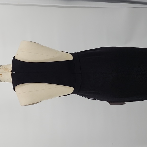 Jaygodfrey Kit Deep V-neckline Racer Back Black Midi Dress Size 0 - Picture 5 of 8